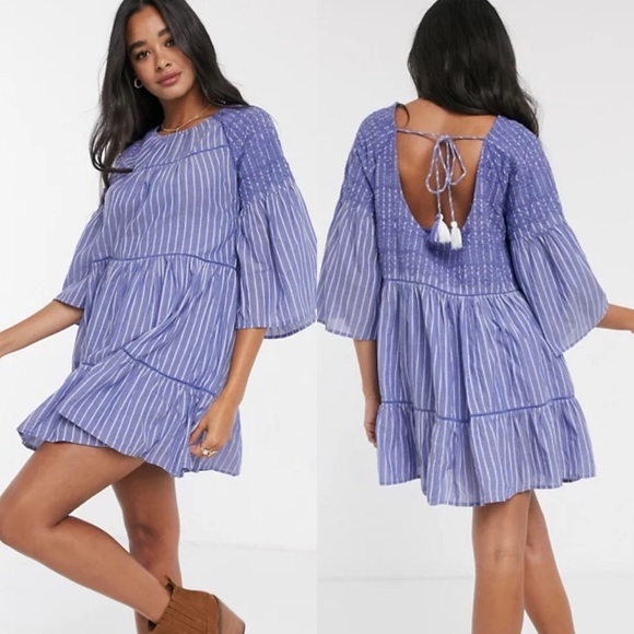 NEW!! Free People Lola Embroidered Mini Dress - Picture 6 of 9